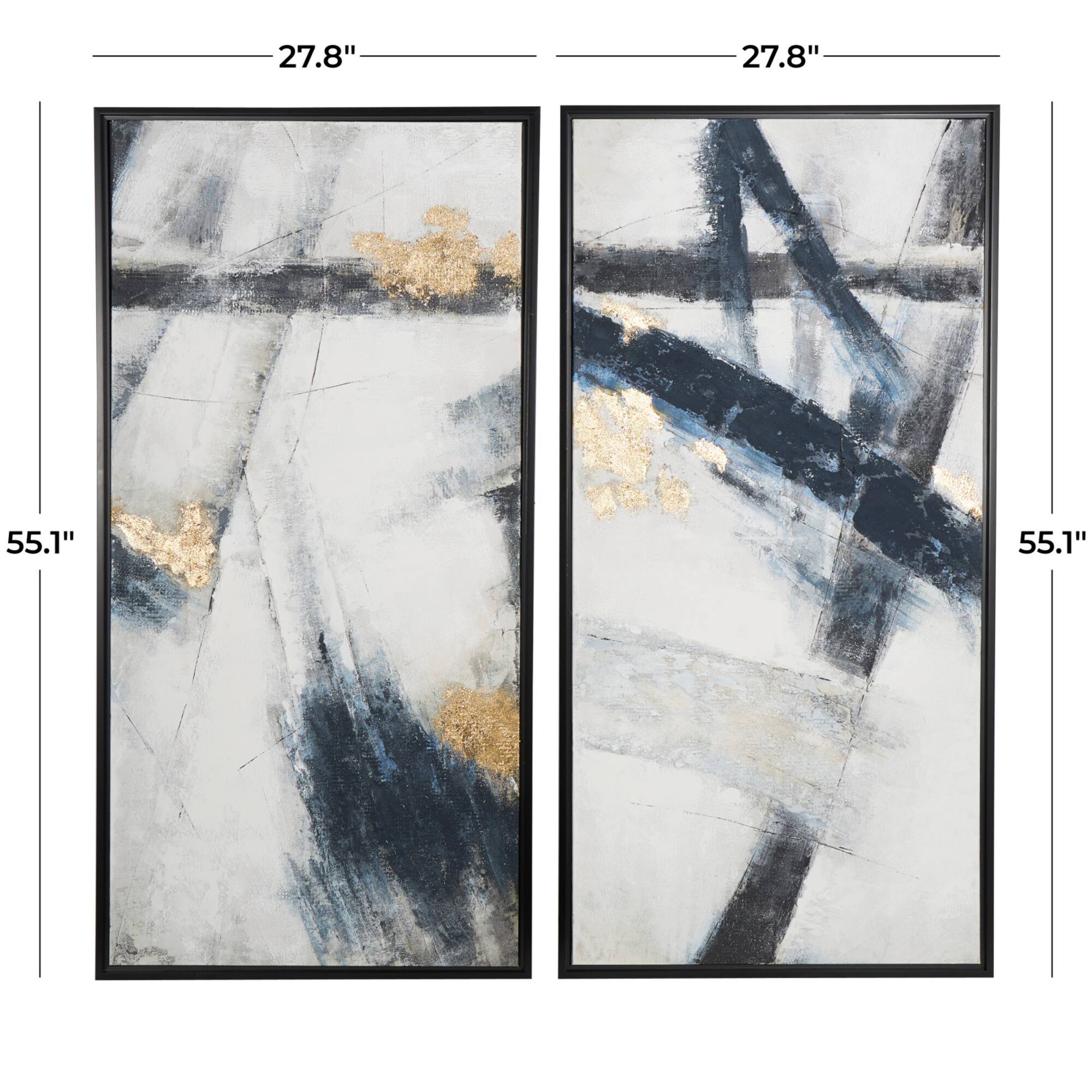 Abstract Light Gray Lines Framed Wall Art Set